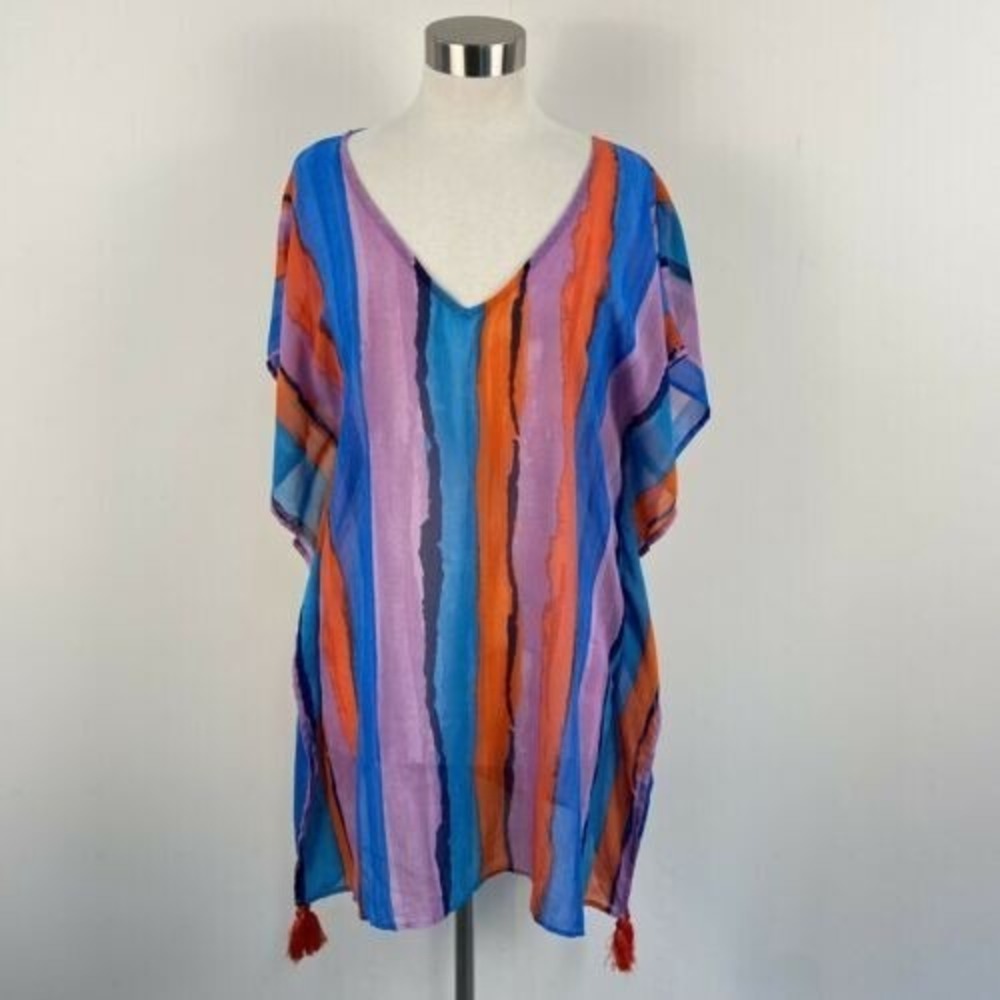 Palisades Beach Club Swim Cover‎ up Brushed Stripe XS/S